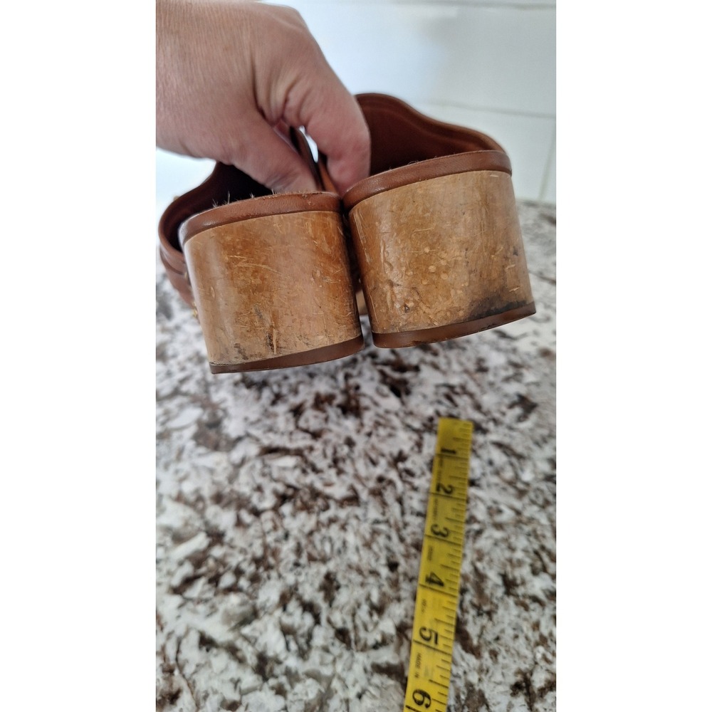 Coach brown studded Leather heel clogs women's 7B‎ - Picture 9 of 9